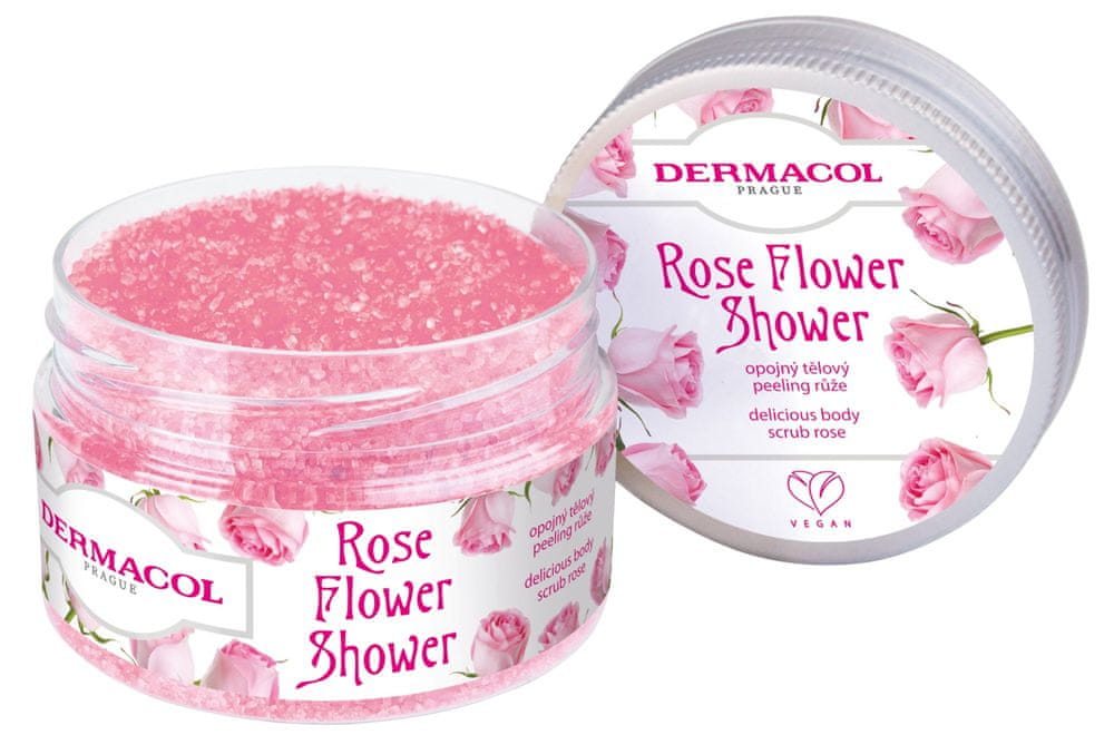 Dermacol Flower shower telový peeling Ruža 200 g
